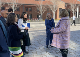 Gillian Martin schottische Ministerin zu Besuch auf dem EUREF-Campus Berlin