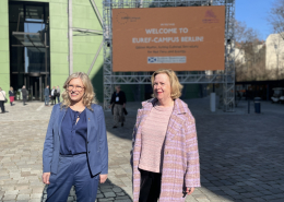 Gillian Martin, schottische Ministerin, und EUREF-Vorstandssprecherin Karin Teichmann Gillian Martin schottische Ministerin zu Besuch auf dem EUREF-Campus Berlin